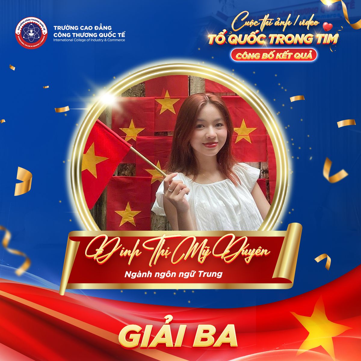 Sinh viên Đinh Thị Mỹ Duyên - Ngành Ngôn ngữ Trung.