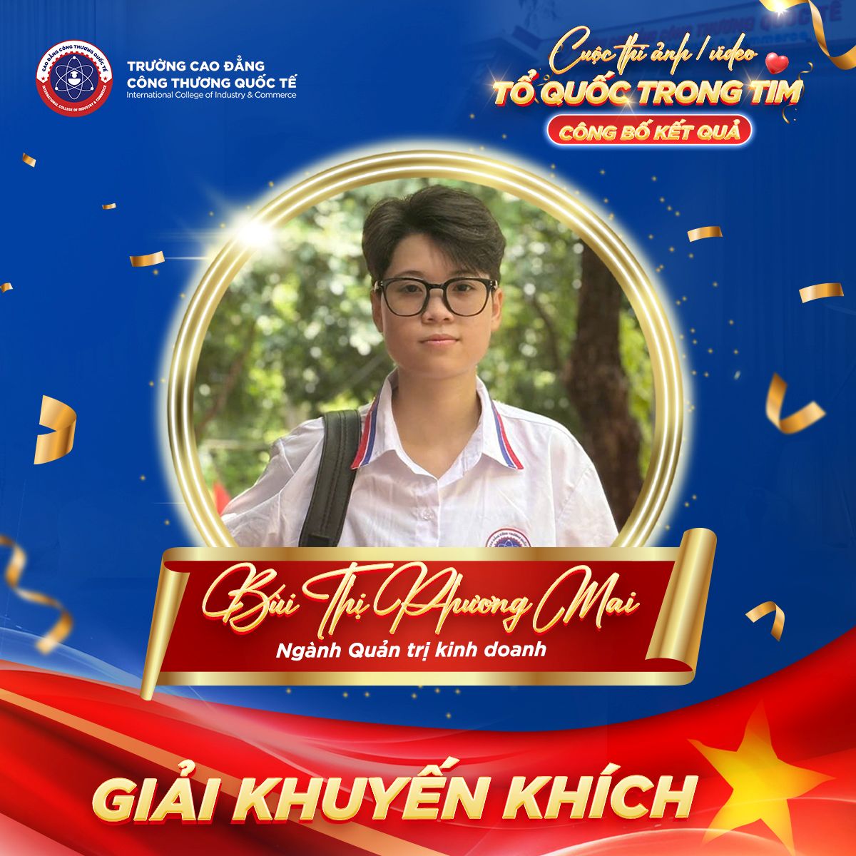 Sinh viên Bùi Thị Phương Mai - Ngành Quản trị Kinh doanh.