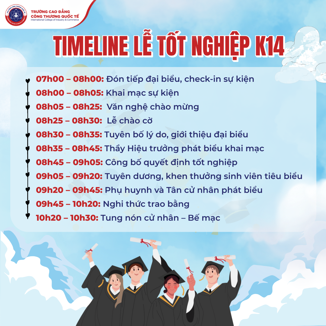 Timeline Lễ tốt nghiệp K14 tại ICC. Timeline Lễ tốt nghiệp K14 tại ICC.