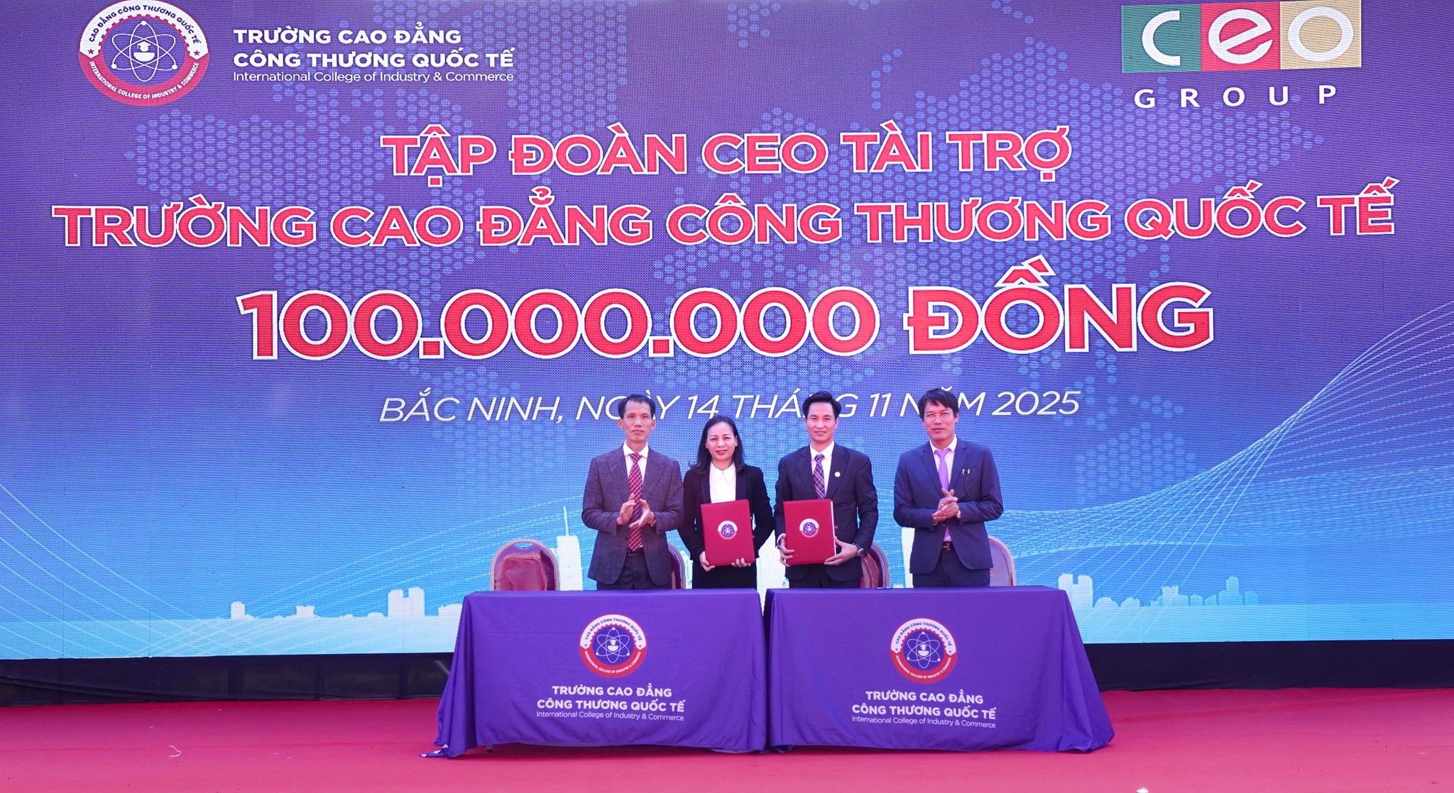 Công ty CP Tập đoàn CEO tài trợ ICC 100.000.000 đồng.
