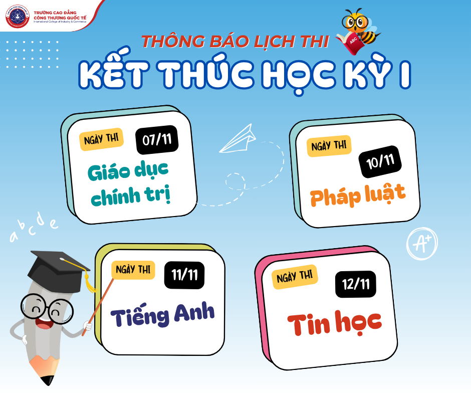 ICC thông báo lịch thi kết thúc học kỳ 1 K17 ICC thông báo lịch thi kết thúc học kỳ 1 K17