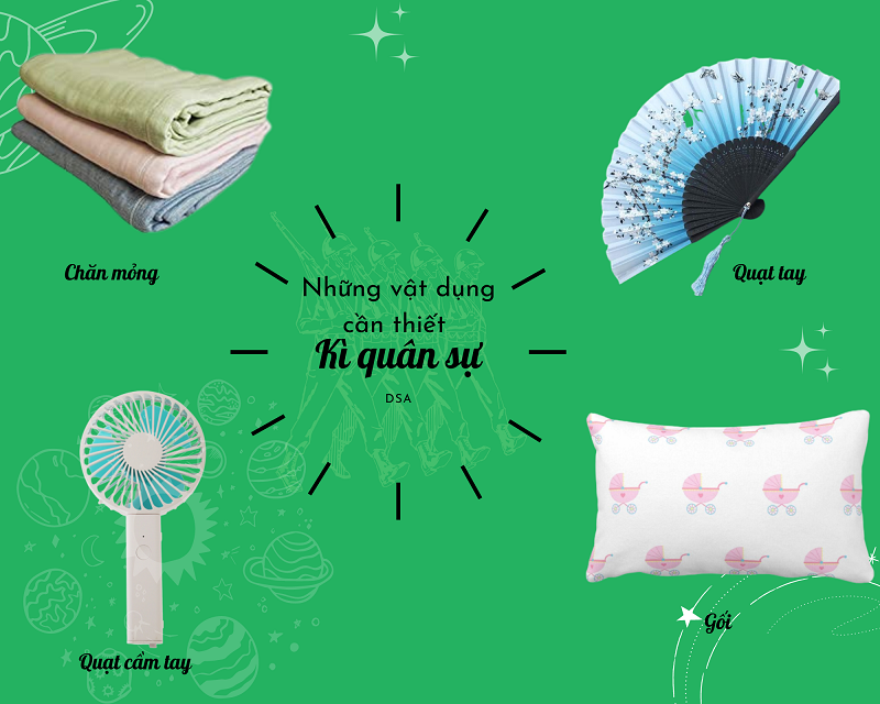 Những vật dụng cần mang khi đi quân sự Những vật dụng cần mang khi đi quân sự